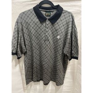 Vintage Bobby Jones Golf Polo Shirt Black‎ & Gray Size Medium M